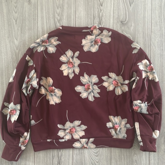 Mellò Day Floral crewneck with balloon sleeves - Picture 3 of 6